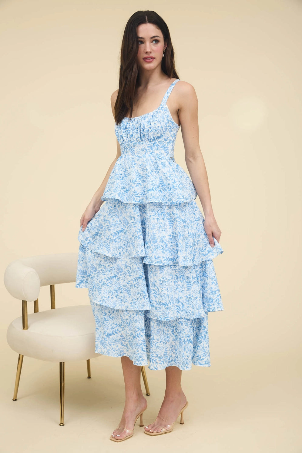 Floral Tiered Midi Dress Floral Tiered Midi Dress