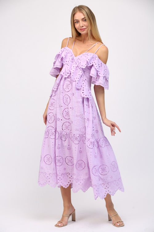 lavender eyelet lace maxi dress easter