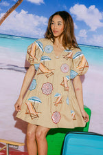 Queen of Sparkles beach umbrella print dress