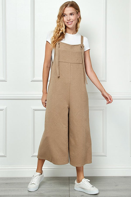 Women's cropped tan overalls