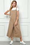 Women's cropped tan overalls