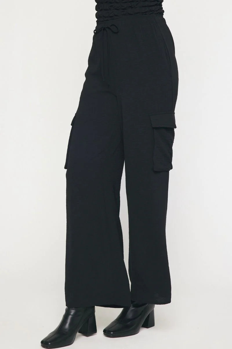 soft black cargo casual pants