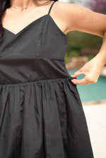 black graduation mini dress