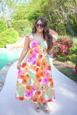 colorful floral summer maxi dress