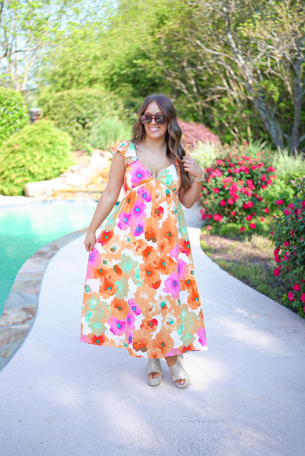 colorful floral summer maxi dress
