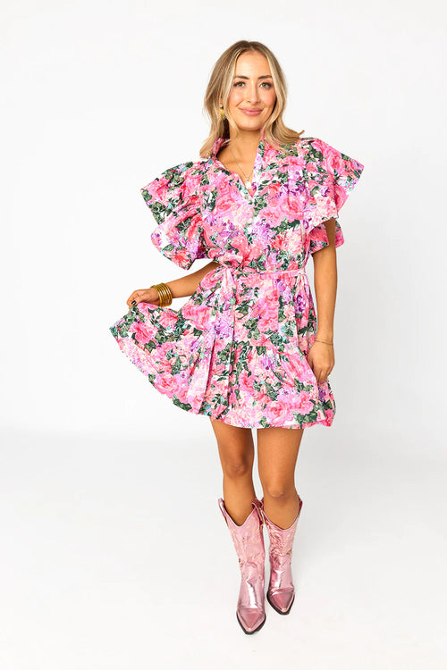 BuddyLove Abbey dress in pink floral print Royalty