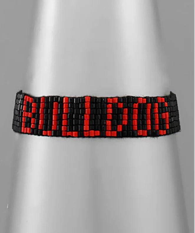 beaded bulldog bracelet