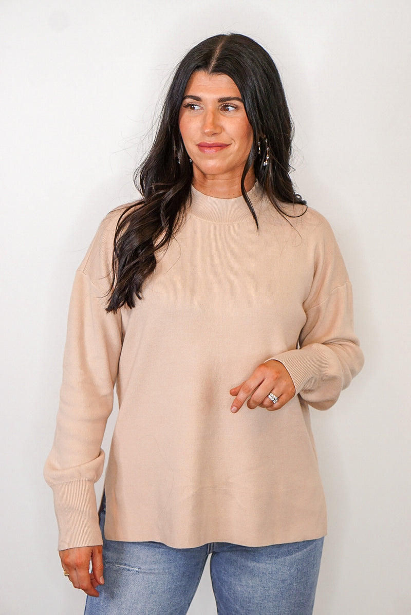 classic timeless style tan sweater