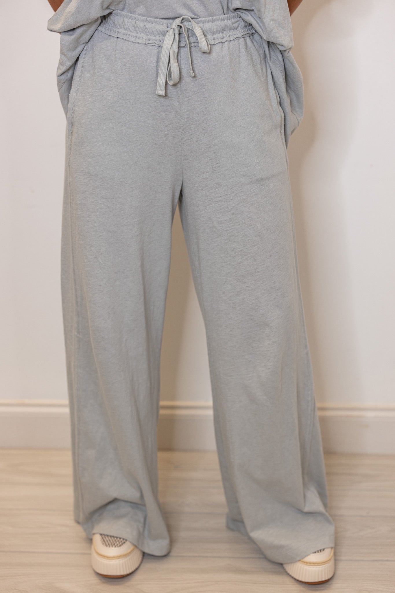 Grey Slub Knit Pants | Purple Door Boutique | Commerce GA
