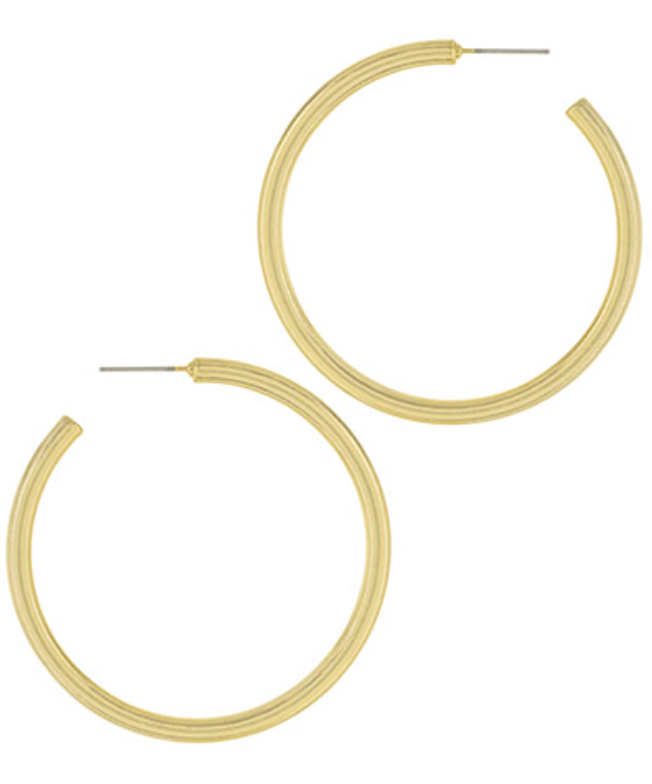 worn gold hoop earrings 50mm