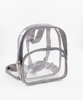 clear mini backpack white Clear And Grey Mini Backpack
