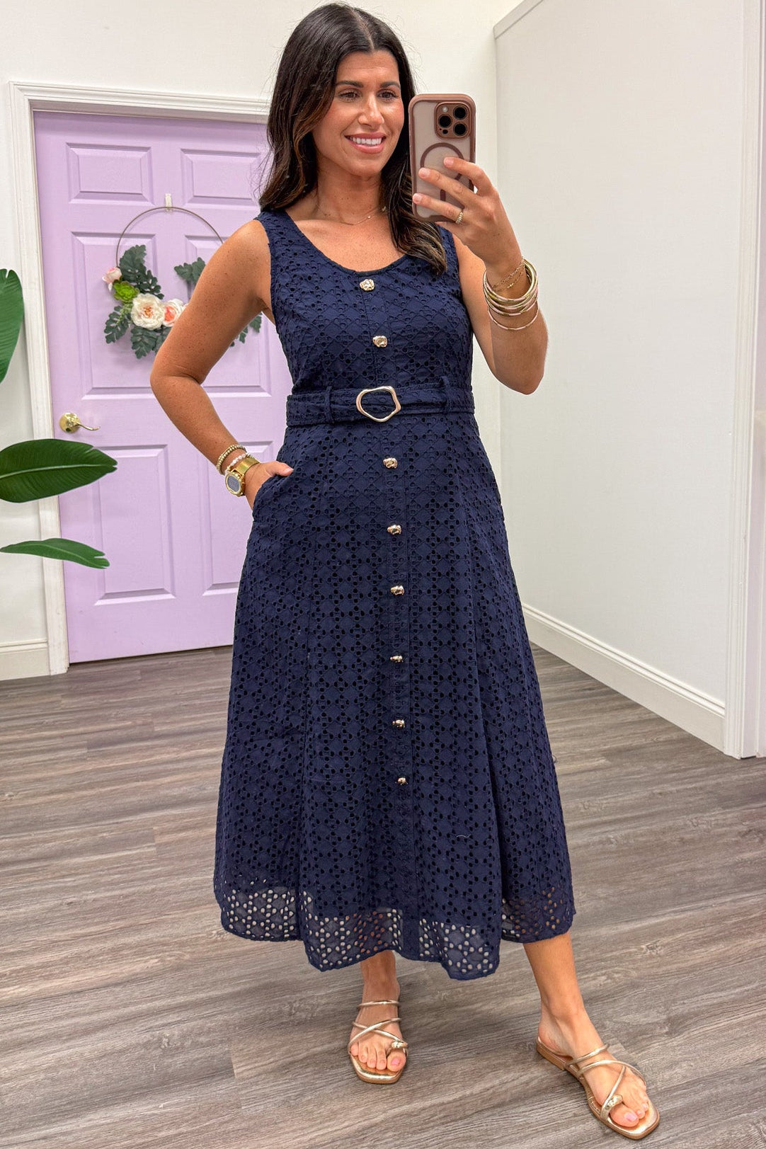 Rendezvous Ready Navy Midi Dress