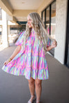 pastel watercolor poplin dress