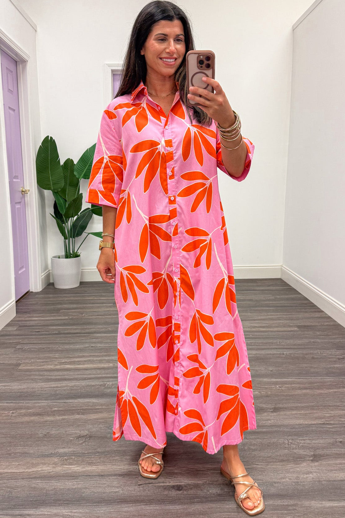pink and orange floral maxi dress Karlie Palm Leaf Shirt In Medium Lore Perfect for special occasions Black Floral Halter Maternity Size:XS / UK-AU 6 / US 2