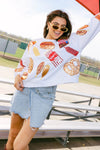queen of sparkles ballpark food sweatshirt