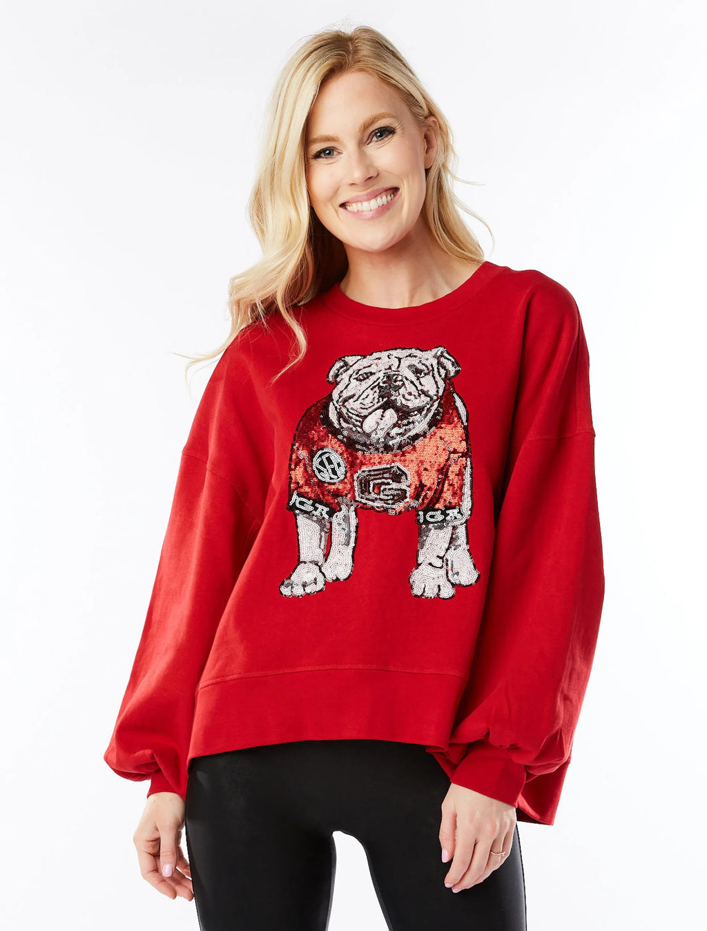 stewart simmons uga red sequin pullover