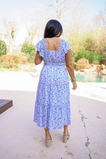trending blue floral print easter dress