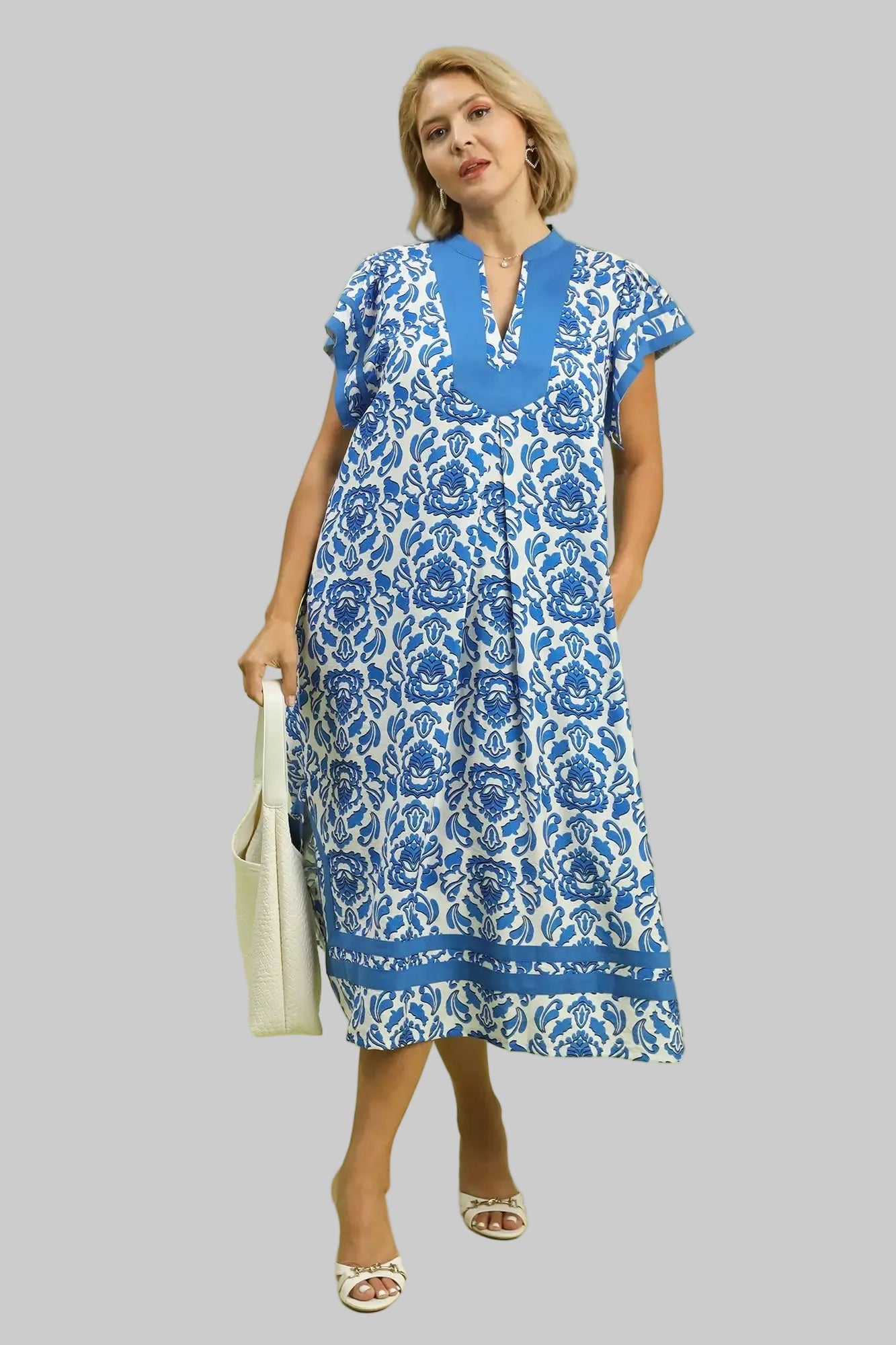 blue floral dress plus size Umgee Midi XL Dress Version:Corset with lining Discover 15 Disney and Online March 19 2026 100% Cotton Lining