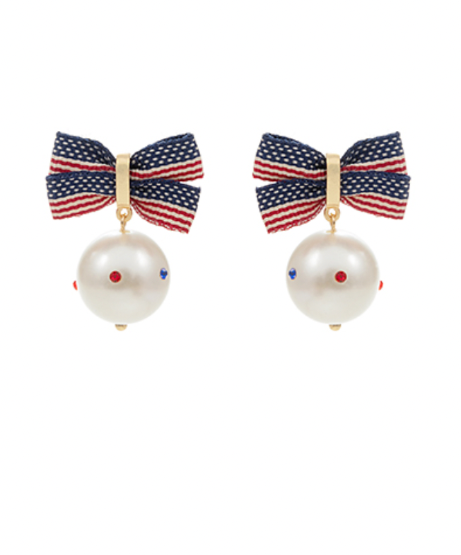 USA bow flag earrings