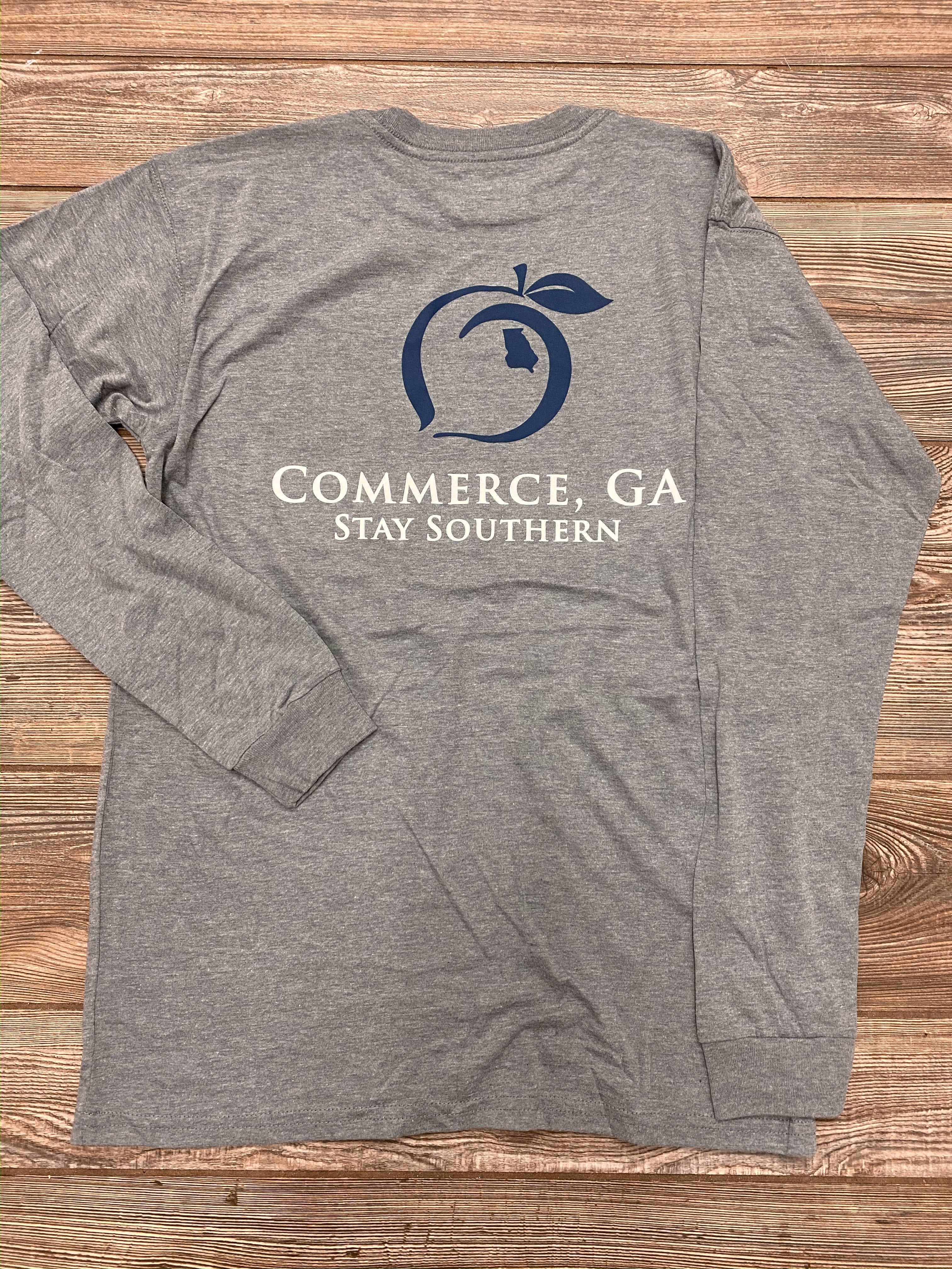 Peach State Pride Commerce, GA Grey T Shirt Purple Door Boutique