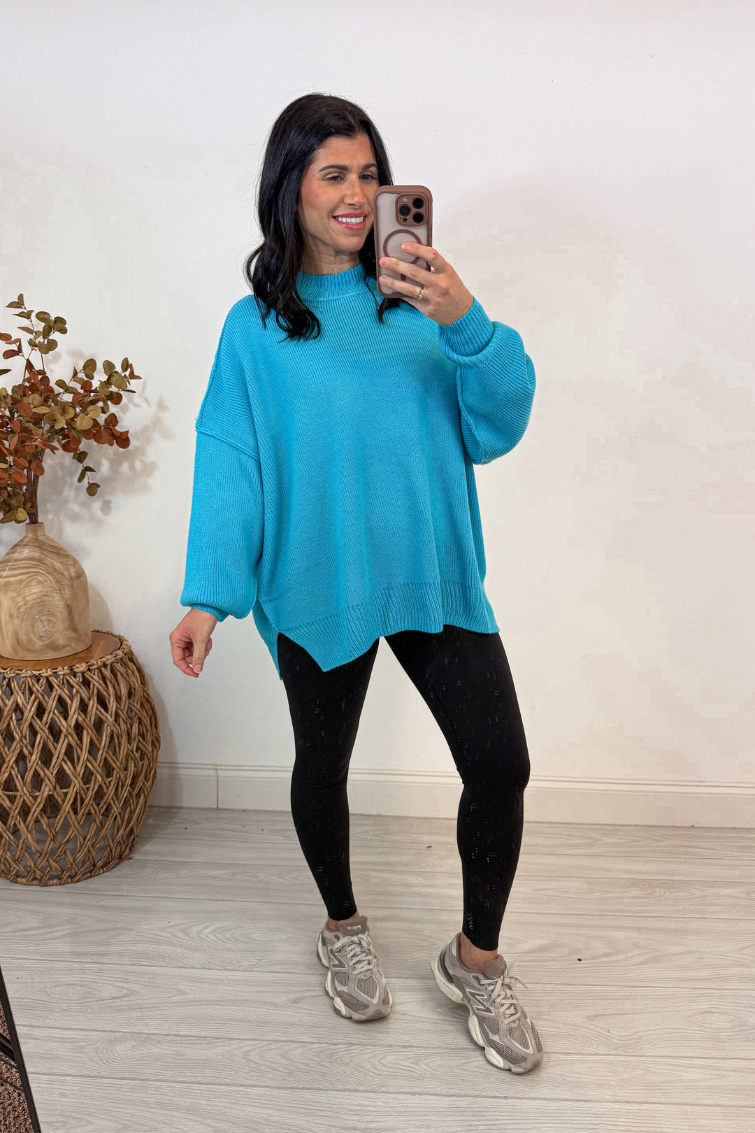 Feeling Fab Aqua Ribbed Sweater