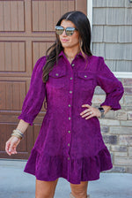 Violet Purple Autumn corduroy dress