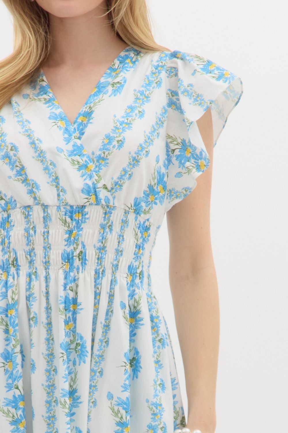 Entro Blue Floral Midi Easter Dress Large Entro Blue Floral Midi Easter Dress Large