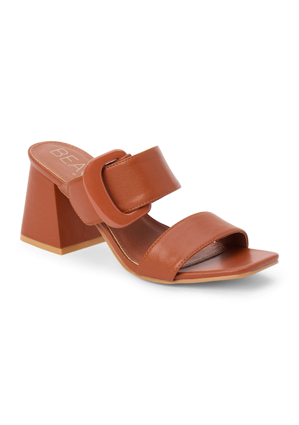 Matisse cognac double strap heels