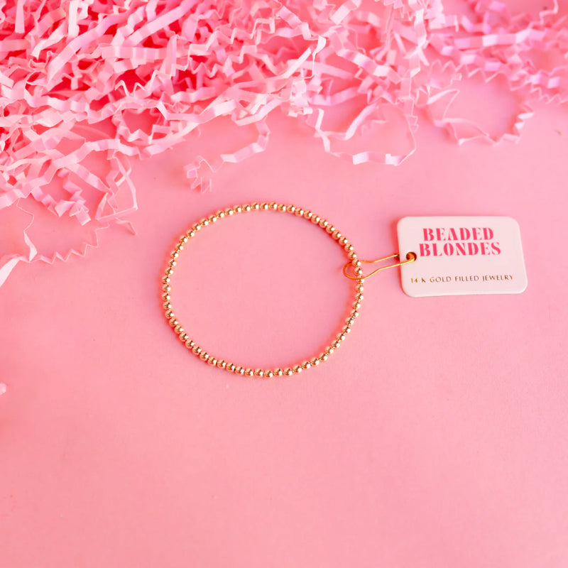 Beaded Blondes 3mm gold beaded bracelets