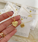  Bracha heart initial necklaces
