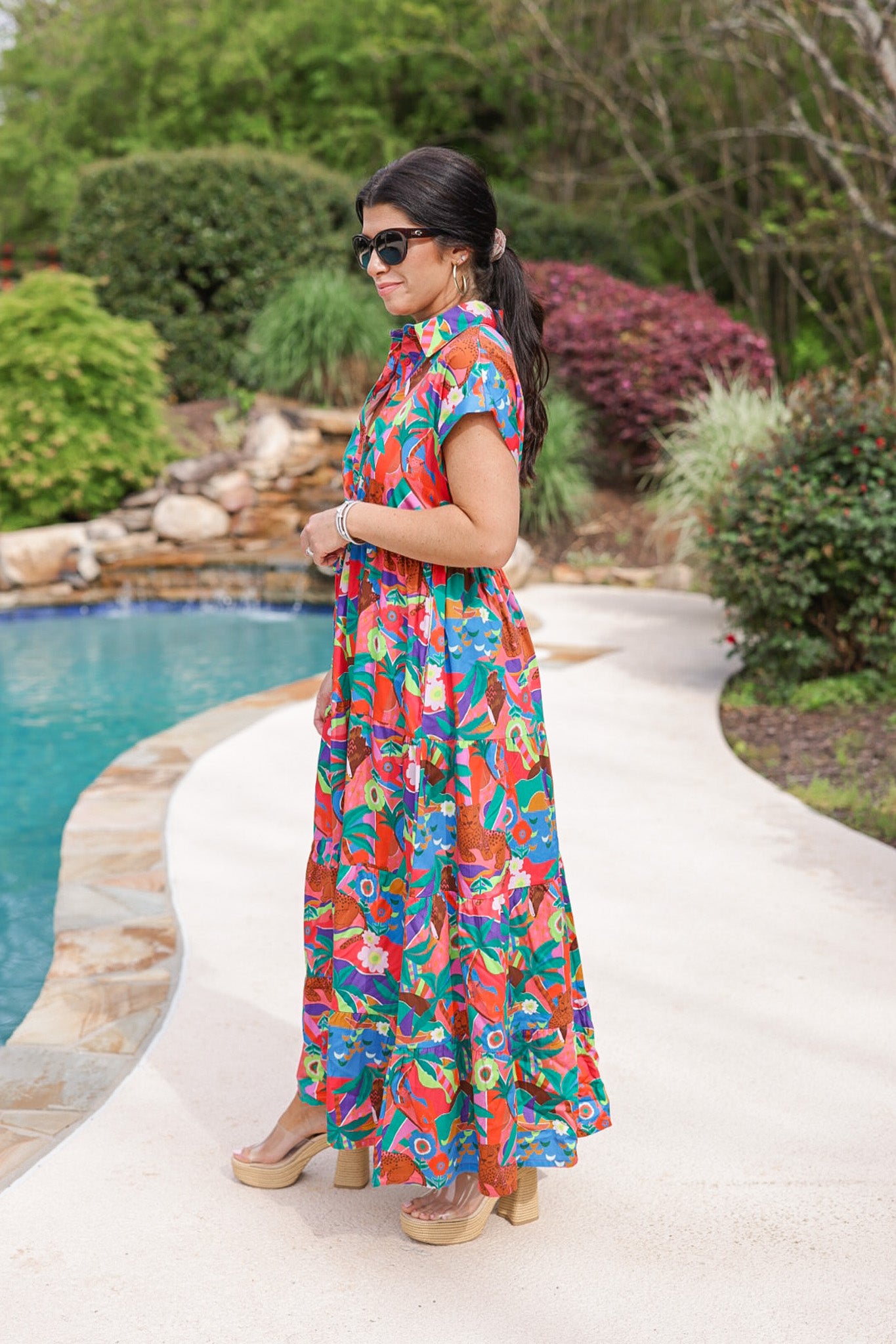 Coral Multicolor Maxi Gianna Dress | Purple Door | Briton Court