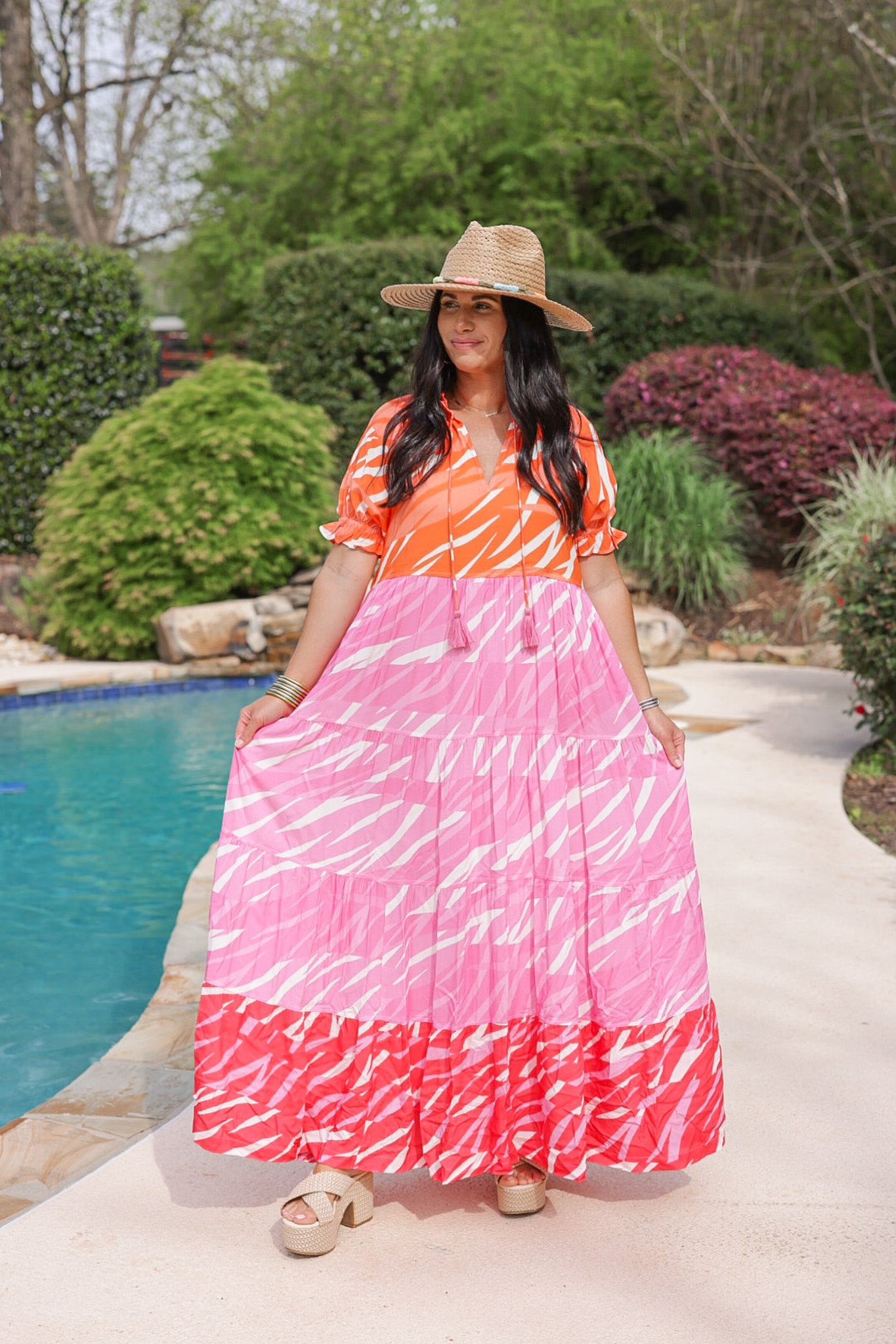 Bright Rose Sadie Zebra Maxi Dress | Purple Door | Briton Court