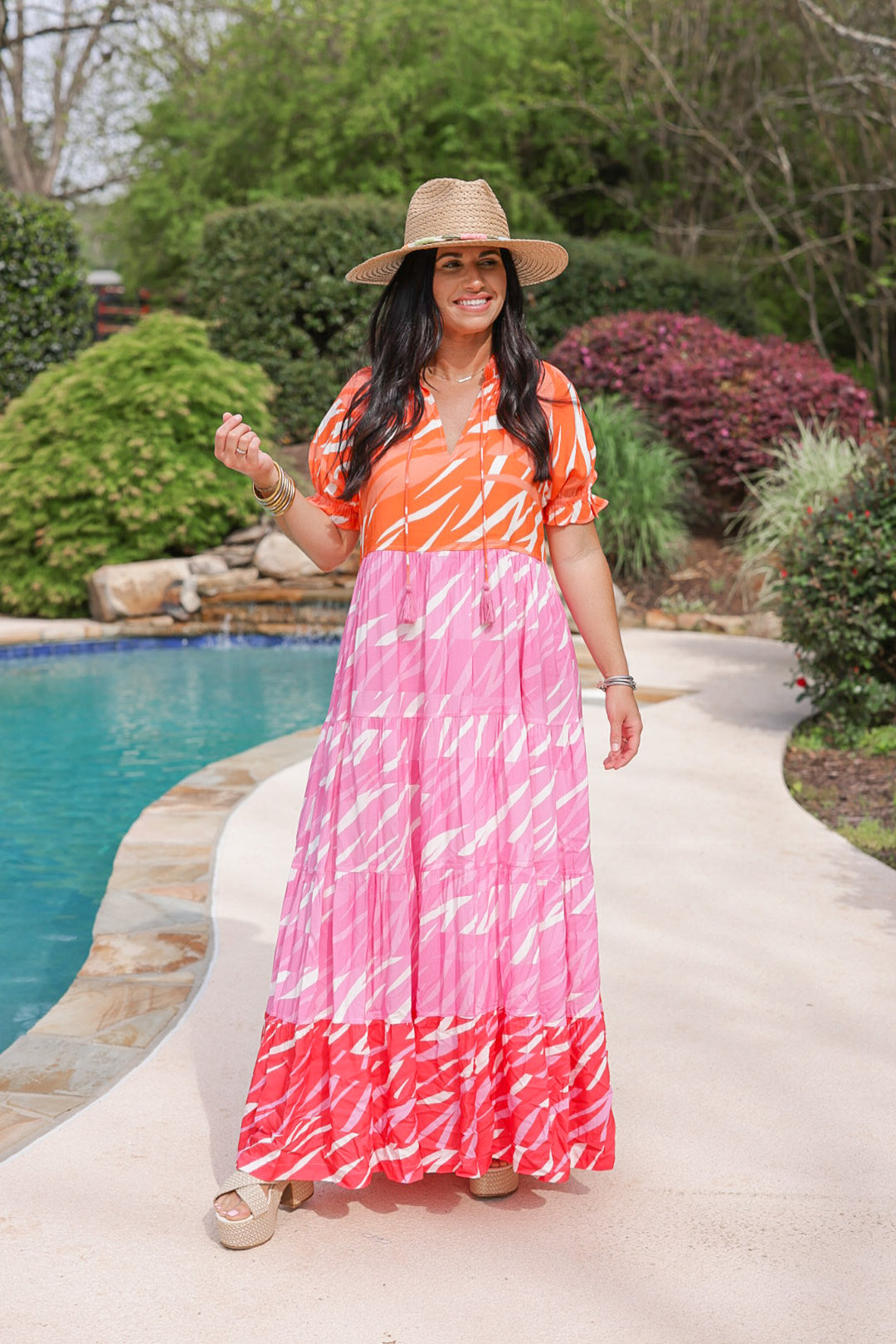 Bright Rose Sadie Zebra Maxi Dress | Purple Door Bright Rose Sadie Zebra Maxi Dress | Purple Door