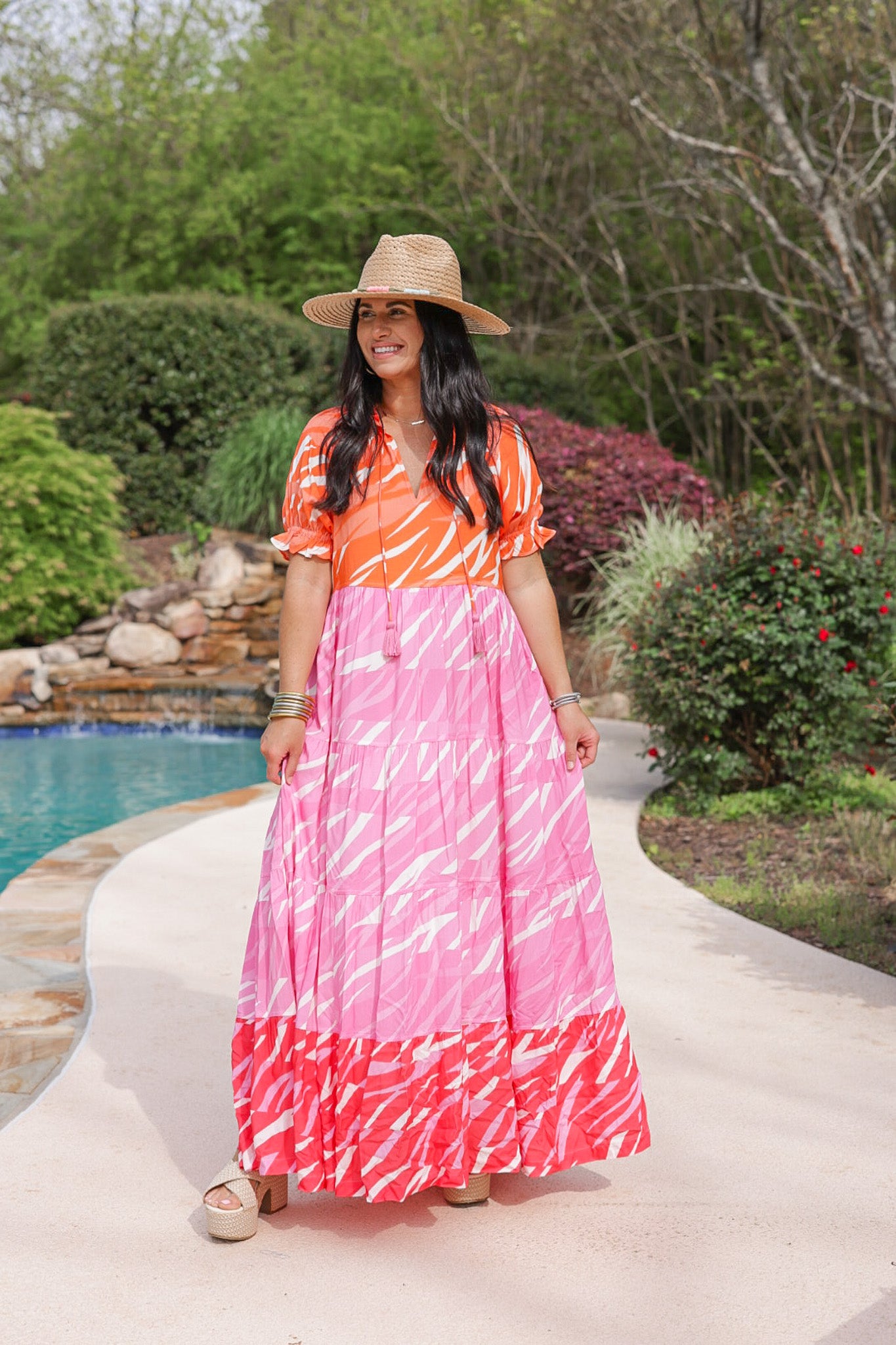 Bright Rose Sadie Zebra Maxi Dress | Purple Door | Briton Court