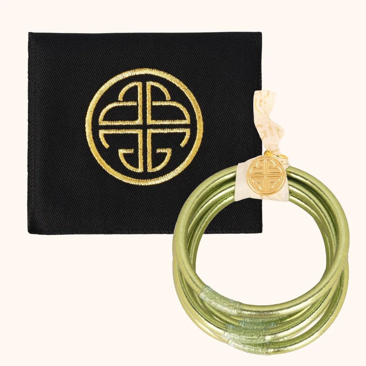 Budha Girl Limon bangle™ (ASB™) bracelets, set of 6, showing upright view