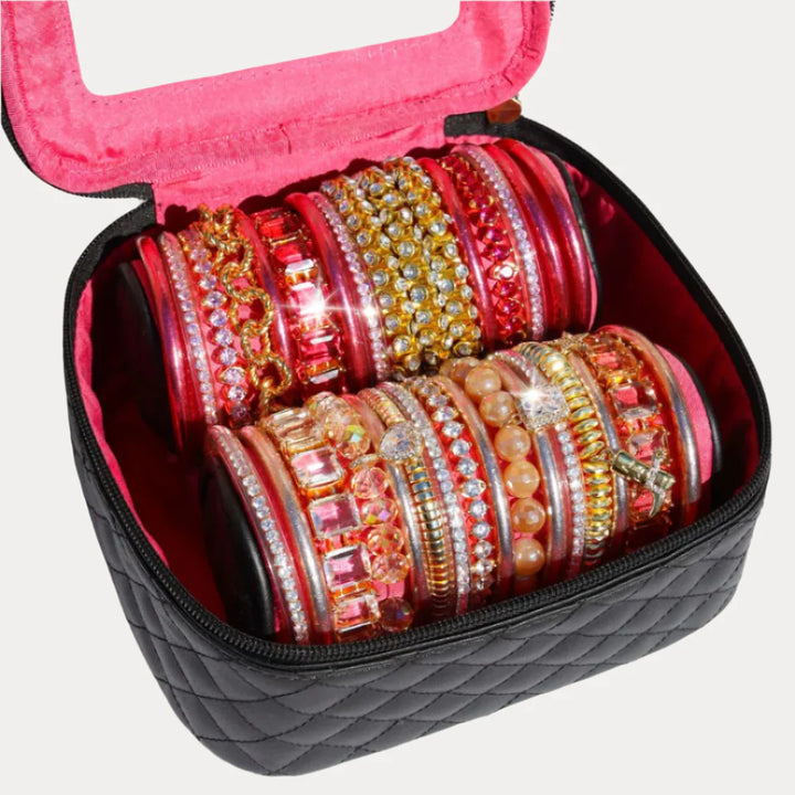BuDhaGirl black travel case large showing case full of bangles