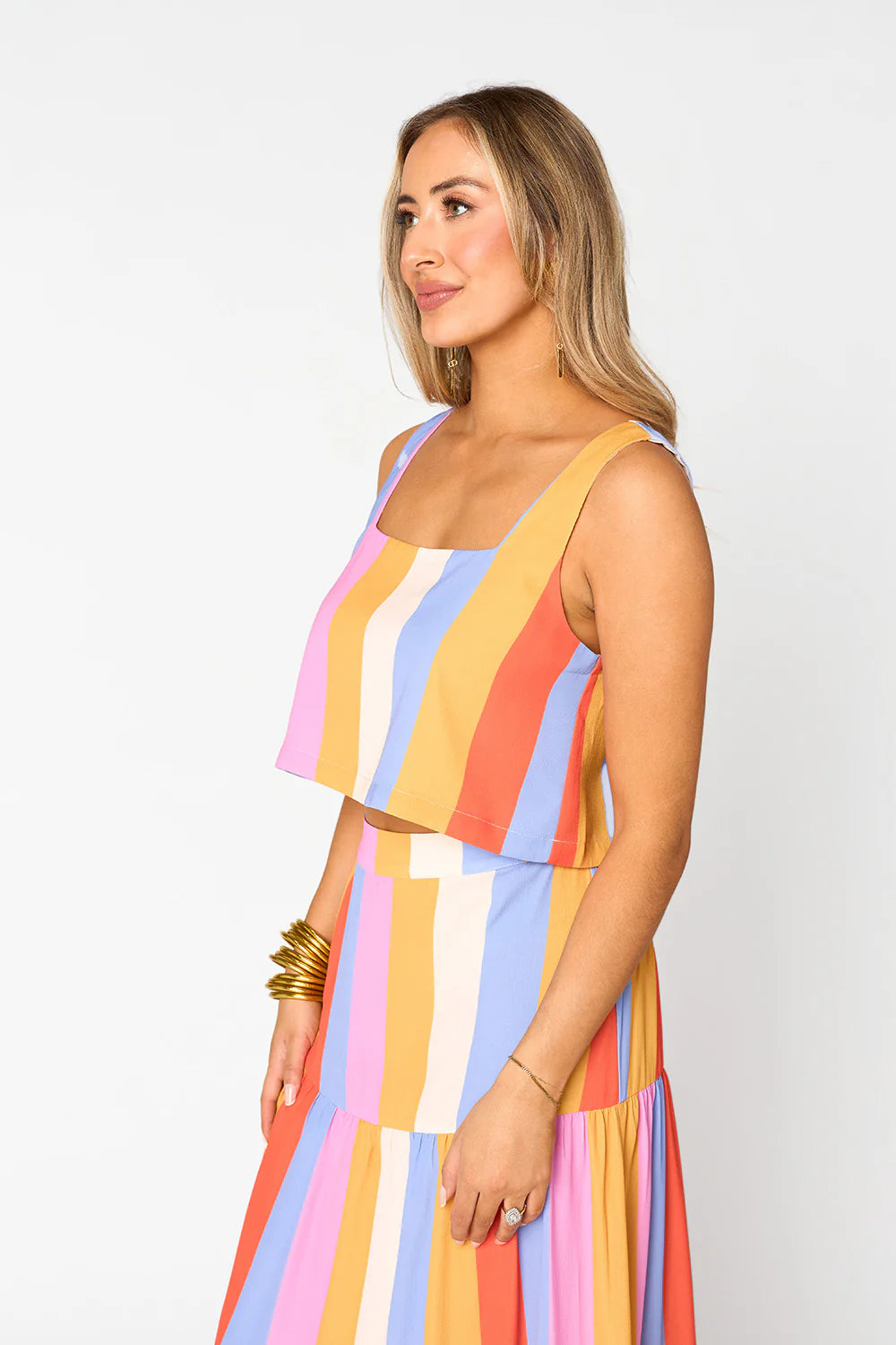 Buddy love cookie maxi skirt stripped  set in pool boy