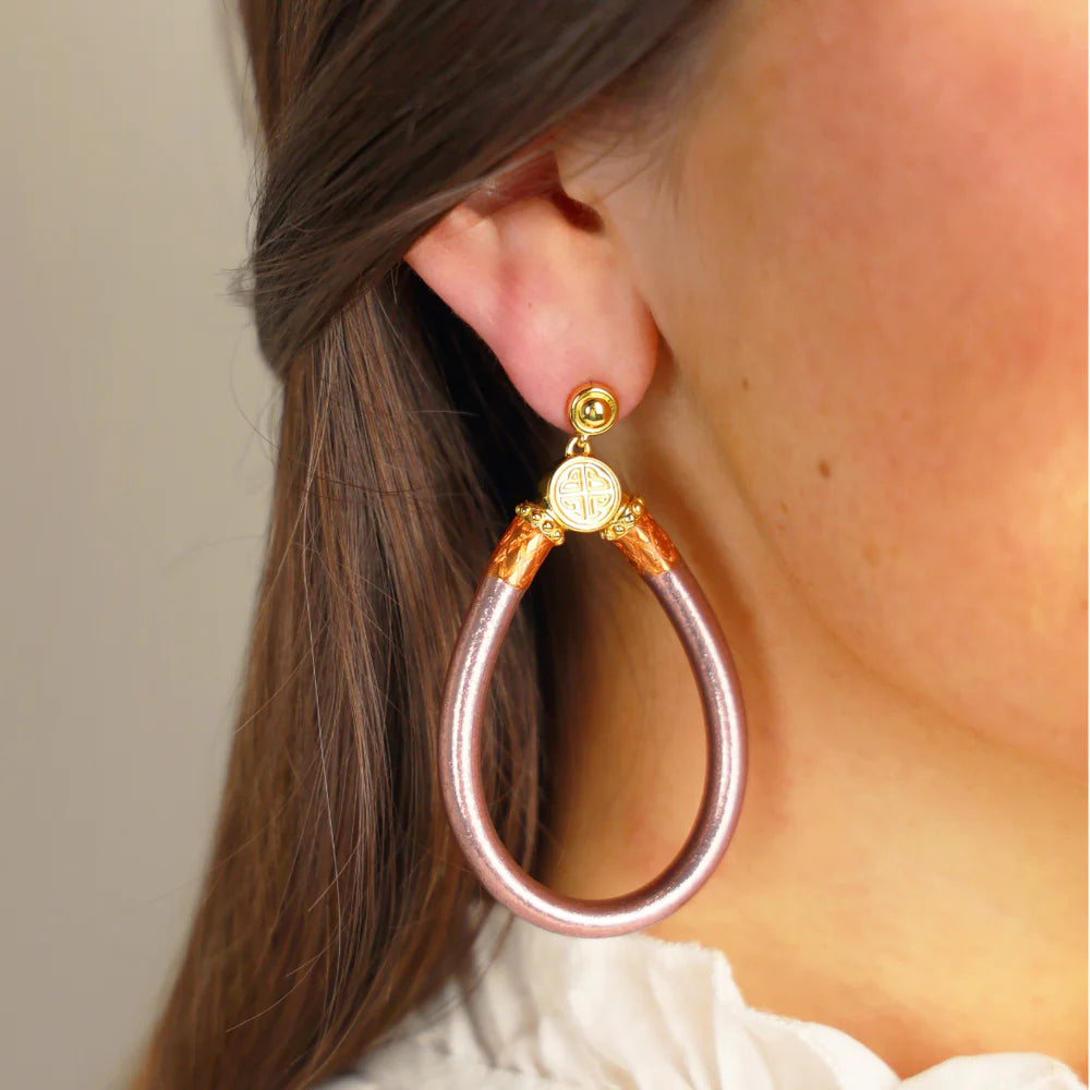 Budhagirl champagne gold all weather hoop earrings