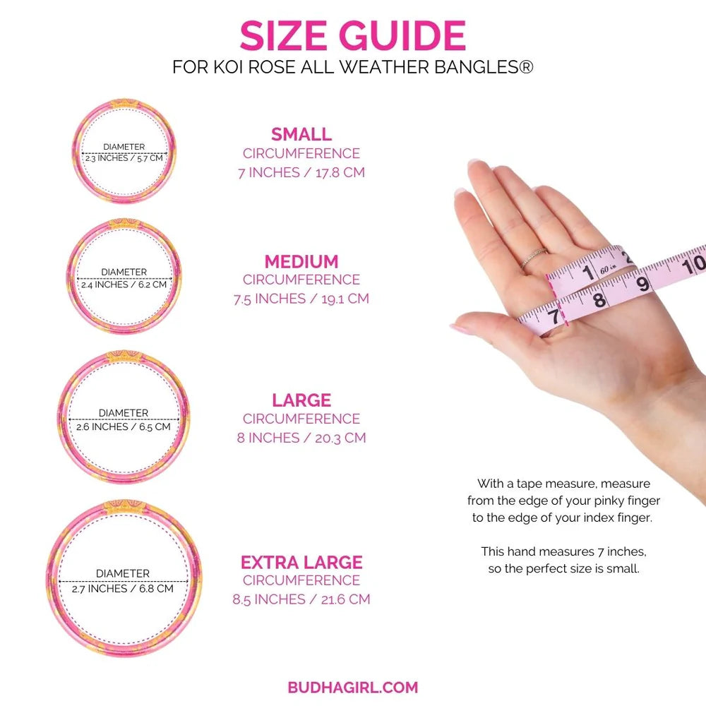 budhagirl koi rose all weather bangle bracelets