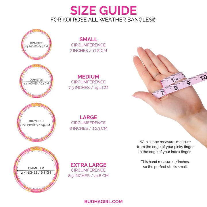 budhagirl koi rose all weather bangle bracelets