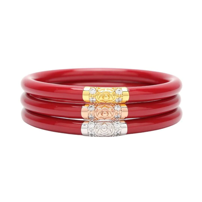 BudhaGirl red Three Kings Bangle Bracelets