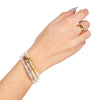 Budhagirl Three Queens white pearl all weather bangle bracelets