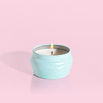 Capri Blue aqua printed mini tin candles