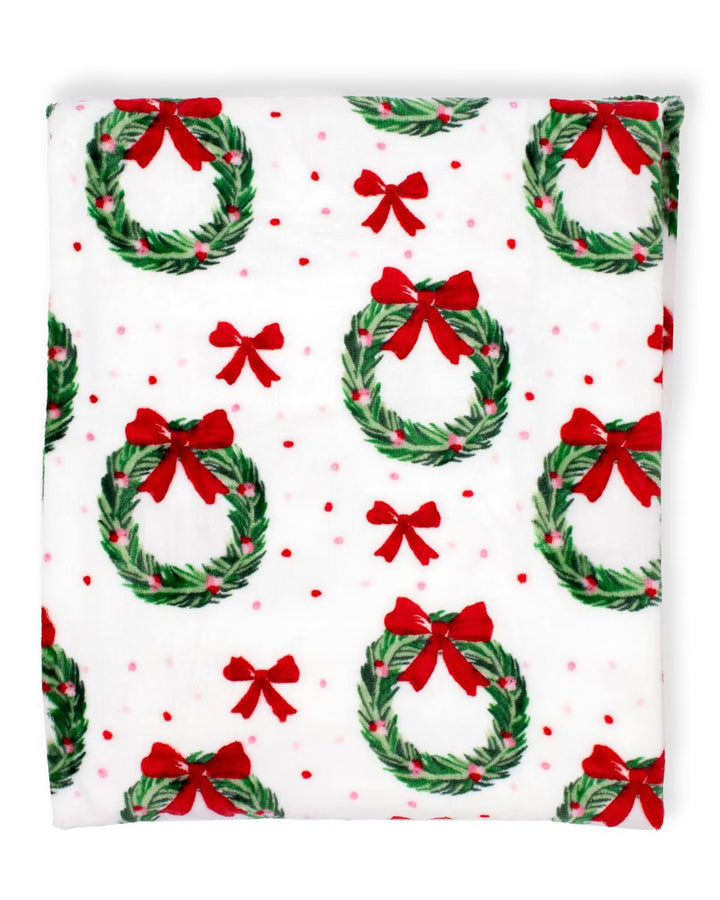 Clara Wreath Christmas Throw Blanket
