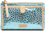Consuela Kat slim wallet in metallic blue leopard print