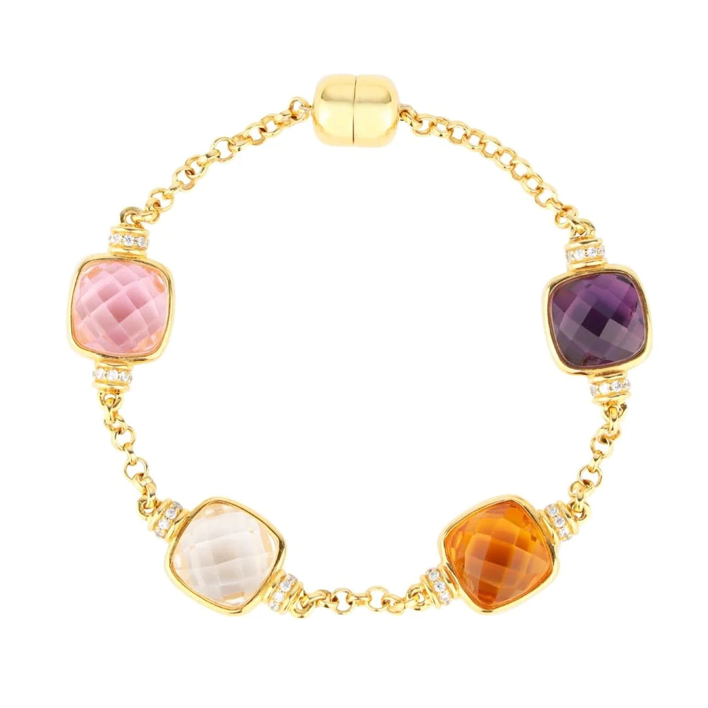 BudhaGirl Diana multicolored crystal and gold bracelet