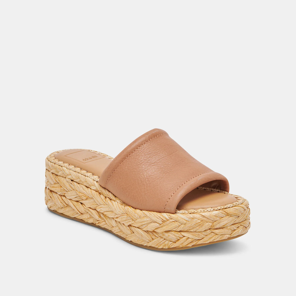 Dolce Vita Chavi slide espadrille sandals in honey tan leather