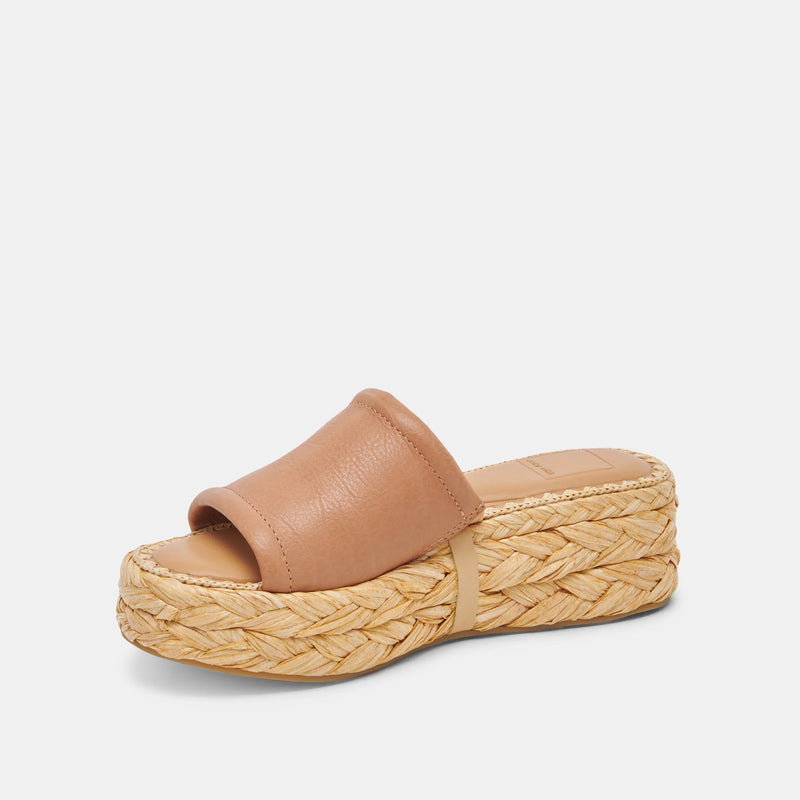 Dolce Vita Chavi slide espadrille sandals in honey tan leather