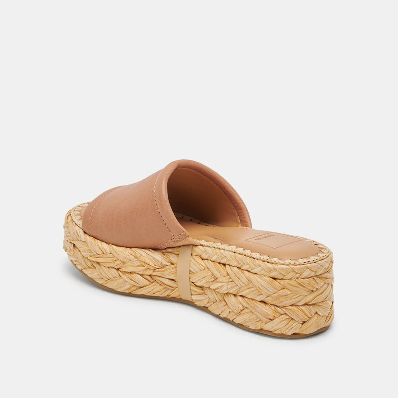Dolce Vita Chavi slide espadrille sandals in honey tan leather