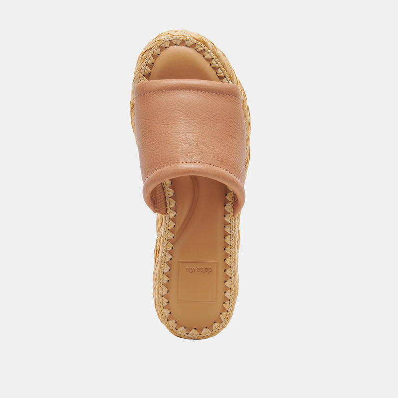 Dolce Vita Chavi slide espadrille sandals in honey tan leather
